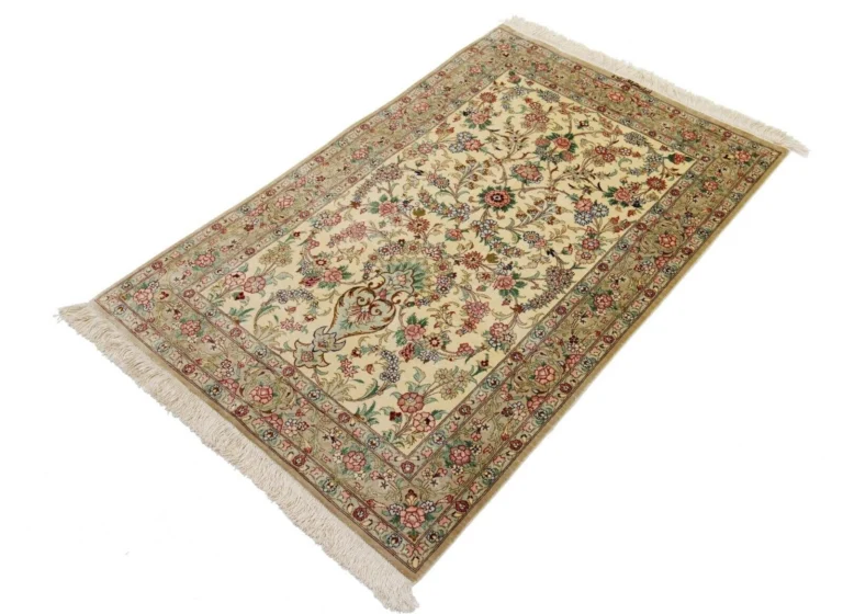 Persian Rug Qom 116 x 76 cm Silk Hand-knotted