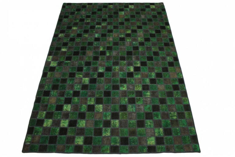 Hand-Knotted Wool Patchwork Oriental Rug, 298 × 207 cm