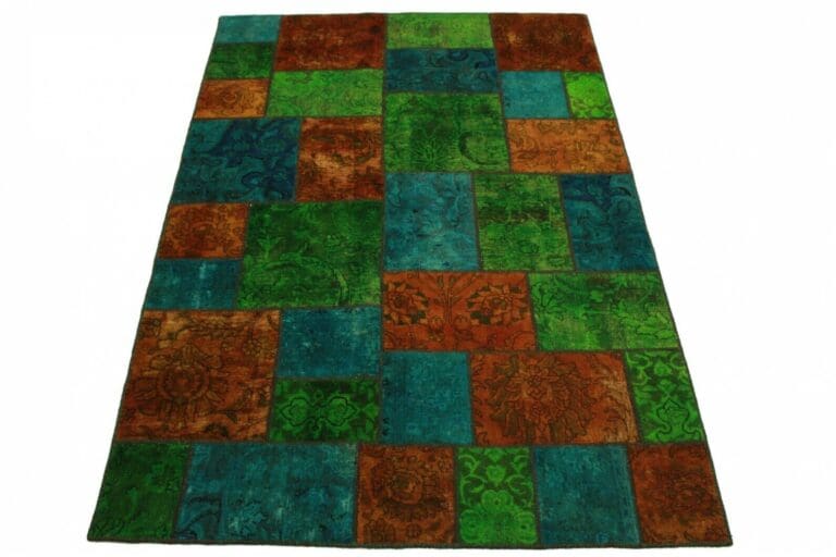 Patchwork Oriental Rug 240 × 163 cm, Wool, hand-knotted