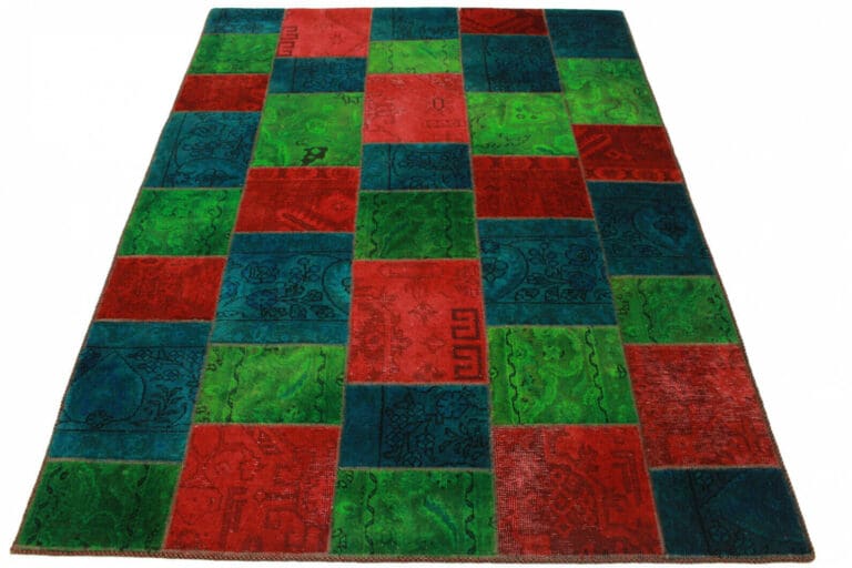 Patchwork Oriental Rug — handmade, 203 × 150 cm, Wool