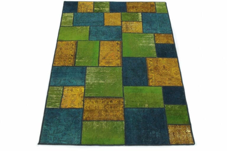 Patchwork Oriental Rug — handmade, 238 × 160 cm, Wool