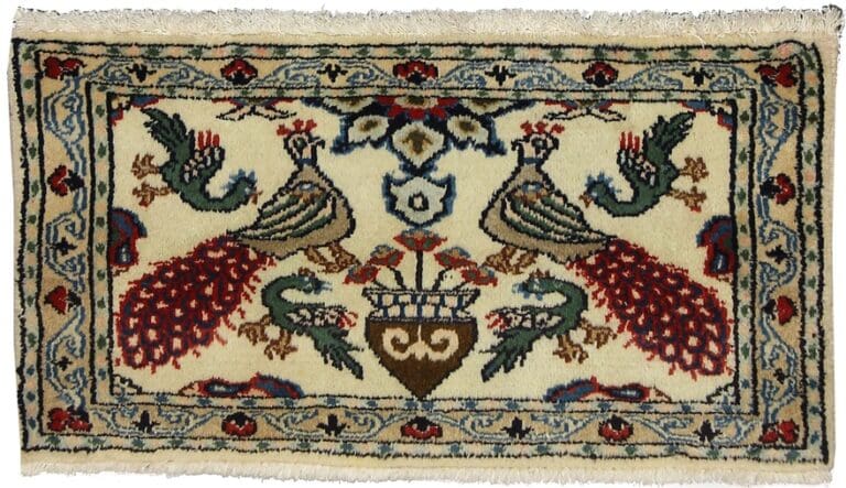 Hand-Knotted Wool Kashmar Persian Rug, 78 × 41 cm