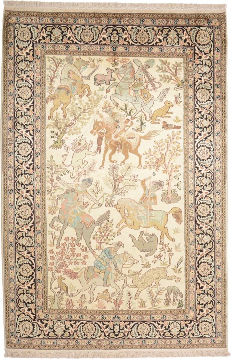 Kashmir Indian Rug 143 × 215 cm, Silk, hand-knotted