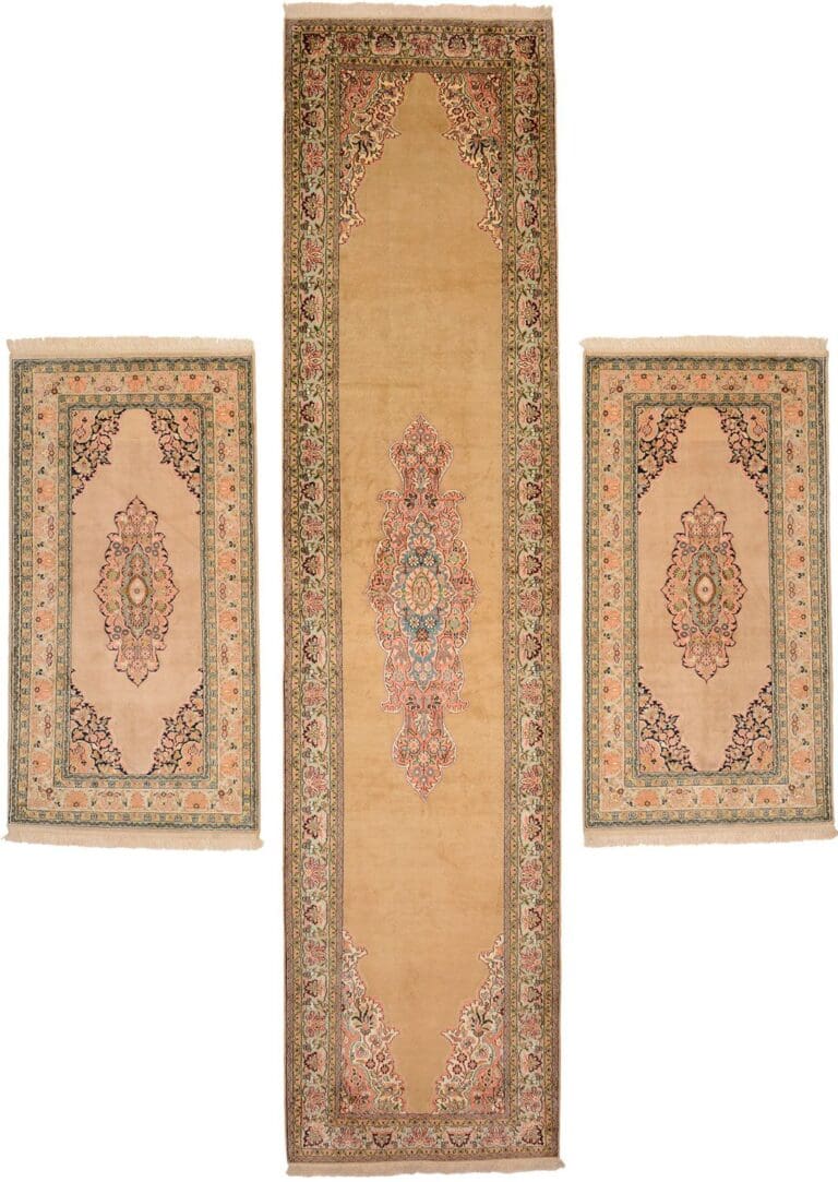 Kashmir Indian Rug 84 × 337 cm, Wool & Silk, hand-knotted
