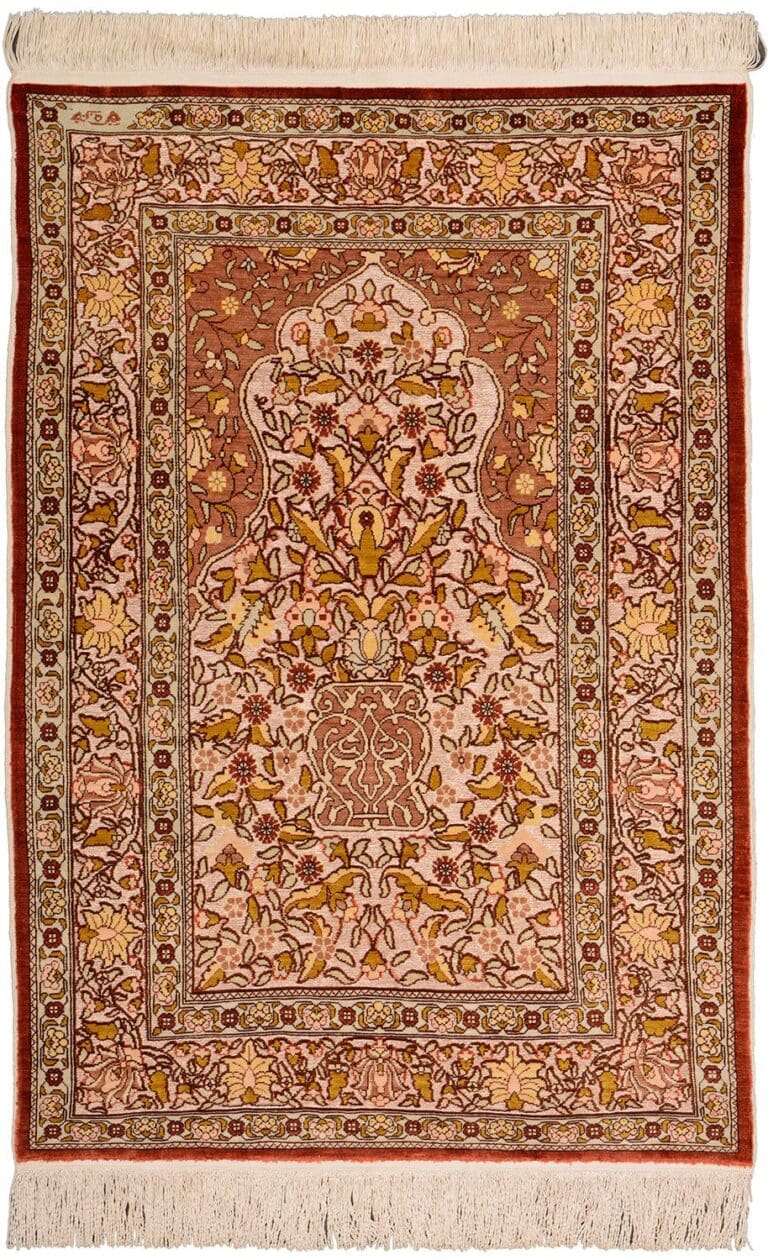 Hereke Turkish Rug 68 × 96 cm, Silk, hand-knotted