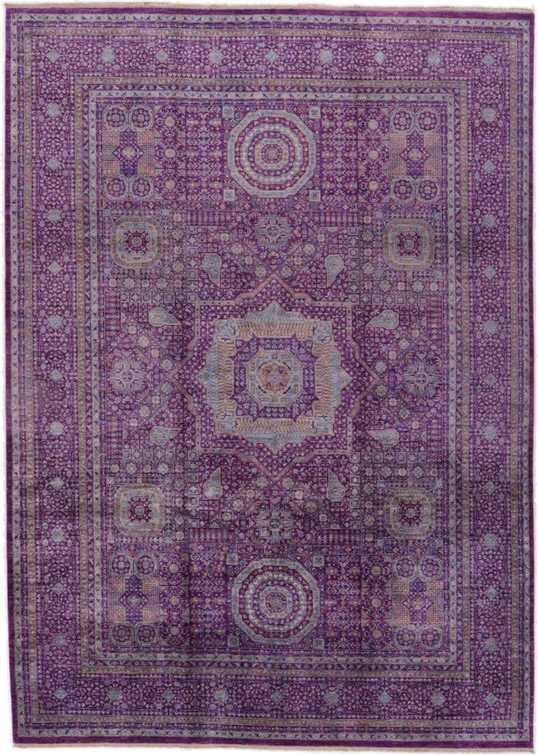 Mamluk Afghan Rug — hand-knotted, 256 × 355 cm, Wool
