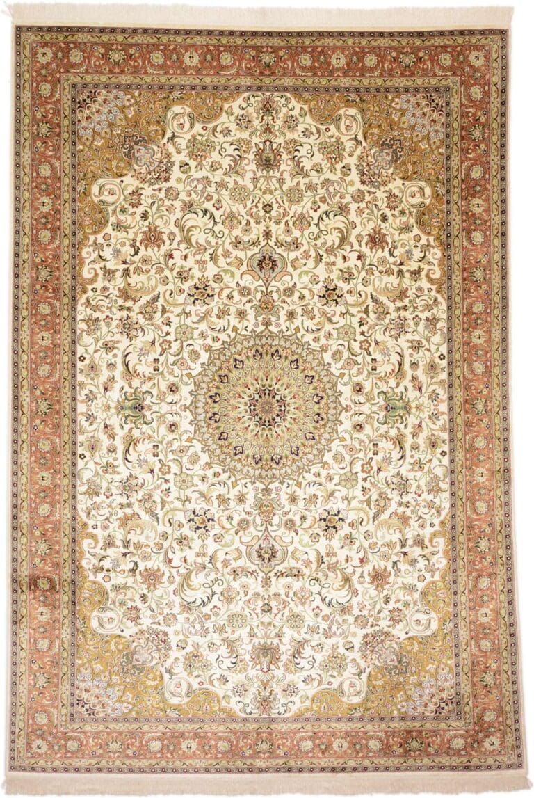 Kashmir Indian Rug 211 × 312 cm, Wool & Silk, hand-knotted
