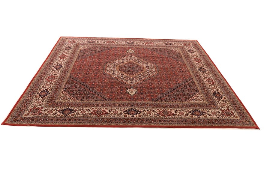 Hand-Knotted Wool Bijar Indian Rug, 246 × 252 cm