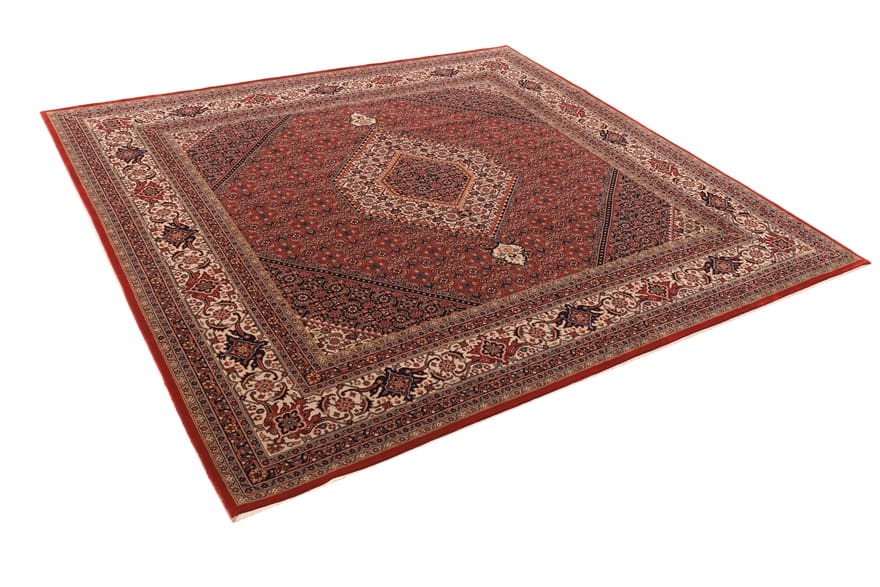 Hand-Knotted Wool Bijar Indian Rug, 246 × 252 cm