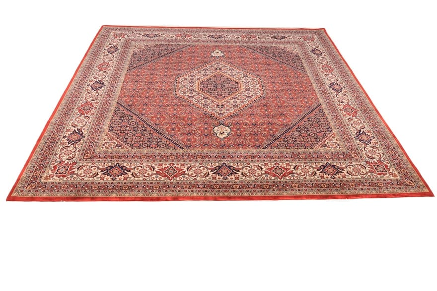 Hand-Knotted Wool Bijar Indian Rug, 246 × 252 cm