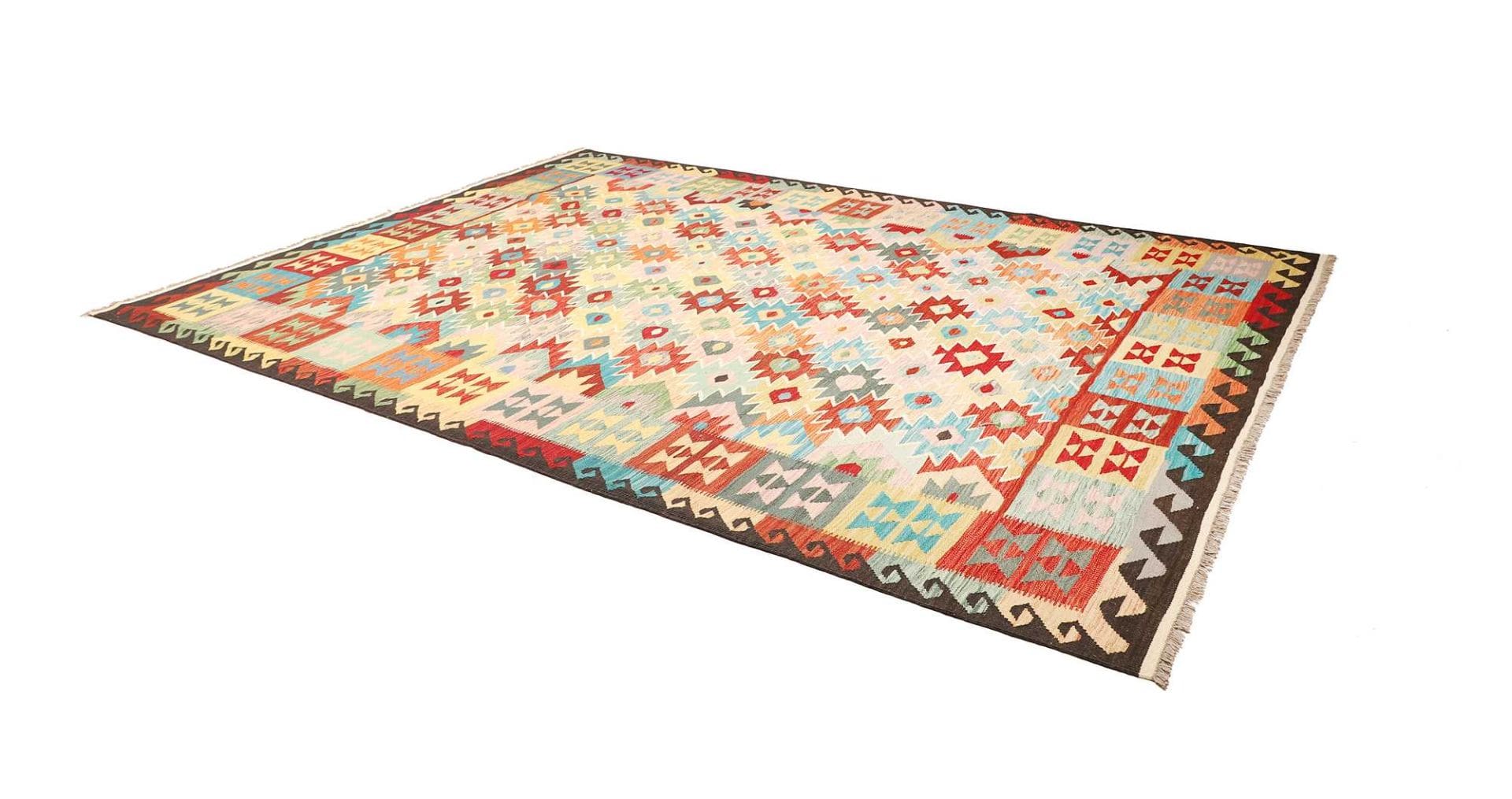 handgewebter-afghan-kelim-256-x-347-cm-geometrisches-muster-schurwolle-2 Kilim Afghan Rug — hand-woven, 256 × 347 cm, Wool