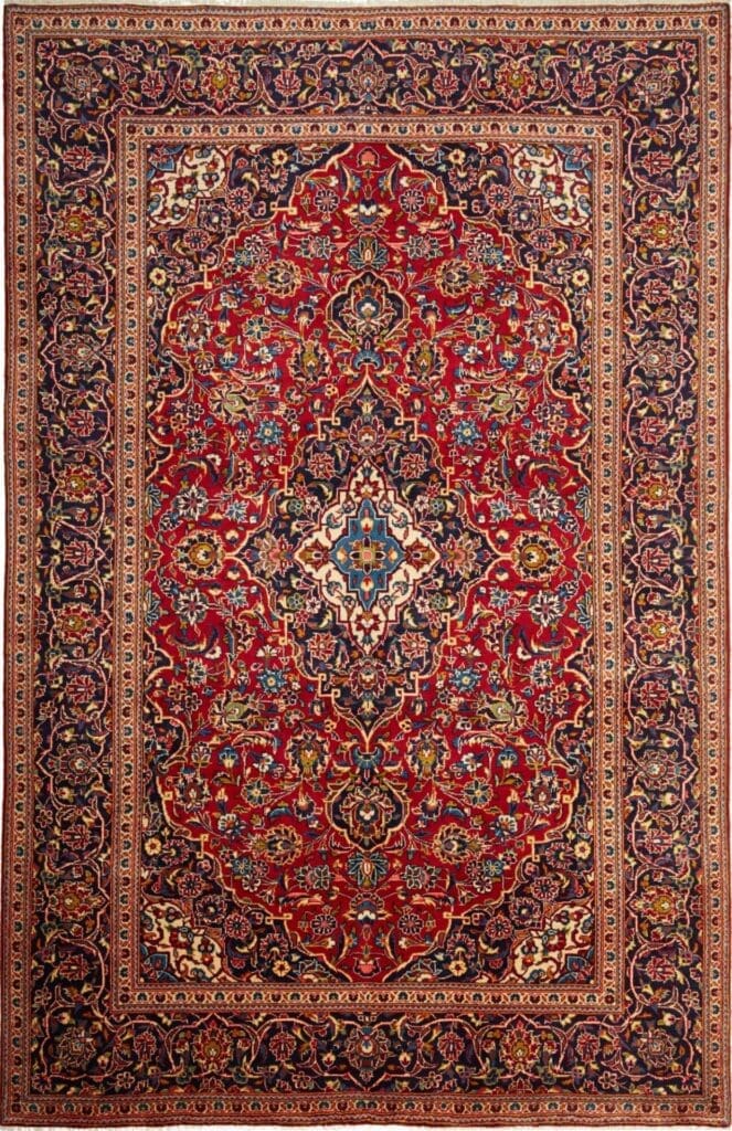 kashan-teppich-200-x-305-cm-handgeknupft-perserteppich Hand-Knotted Wool Kashan Persian Rug, 200 × 305 cm