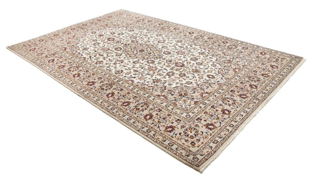 kashan-teppich-203-x-305-cm-schurwolle-florales-muster-handgeknupft-2 Hand-Knotted Wool Kashan Persian Rug, 203 × 305 cm – view 3