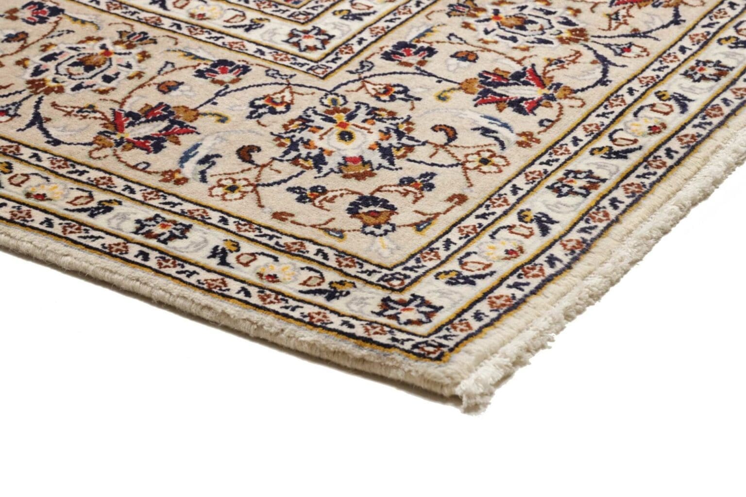 kashan-teppich-203-x-305-cm-schurwolle-florales-muster-handgeknupft-4 Hand-Knotted Wool Kashan Persian Rug, 203 × 305 cm – view 5