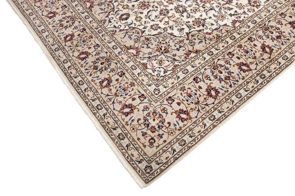 kashan-teppich-203-x-305-cm-schurwolle-florales-muster-handgeknupft-6 Hand-Knotted Wool Kashan Persian Rug, 203 × 305 cm – view 7