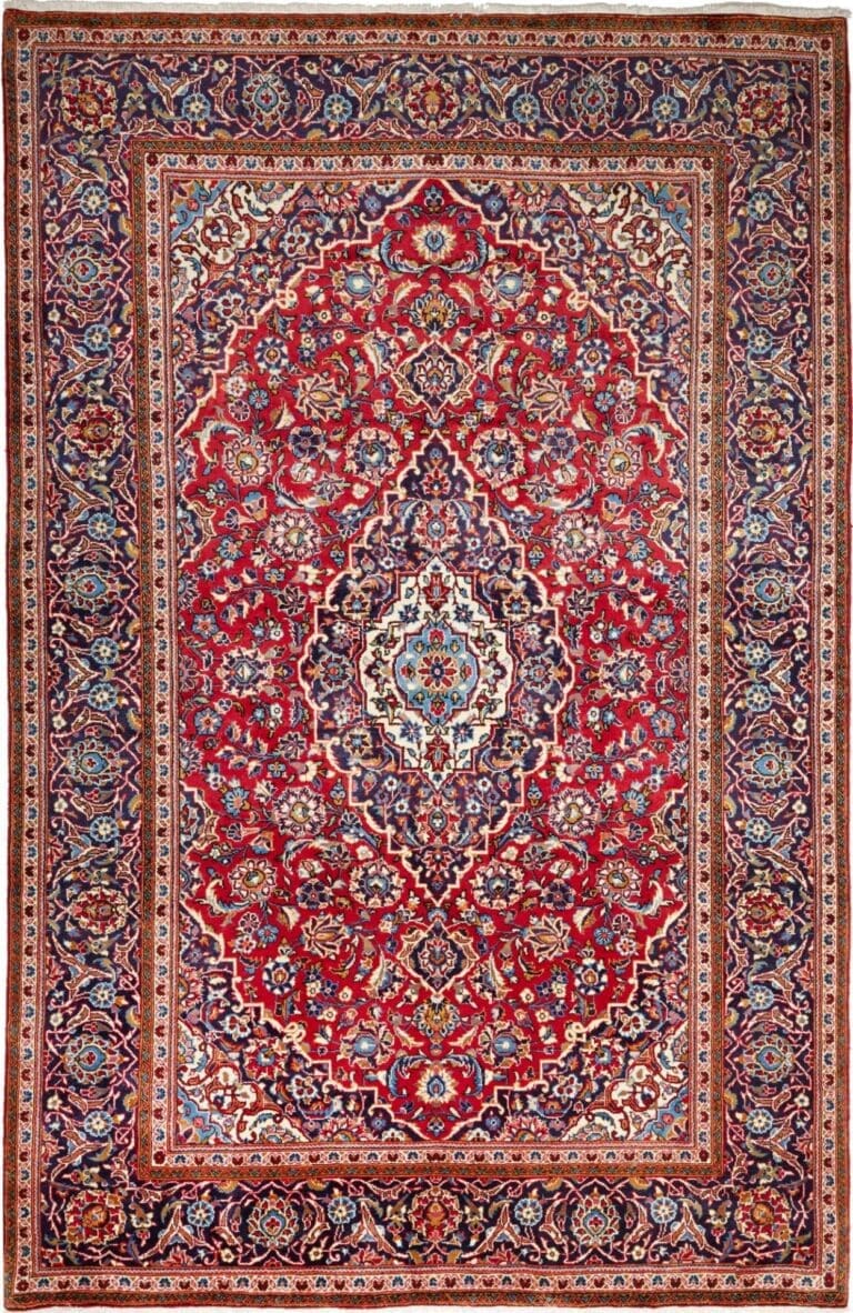 Kashan Persian Rug — hand-knotted, 198 × 303 cm, Wool