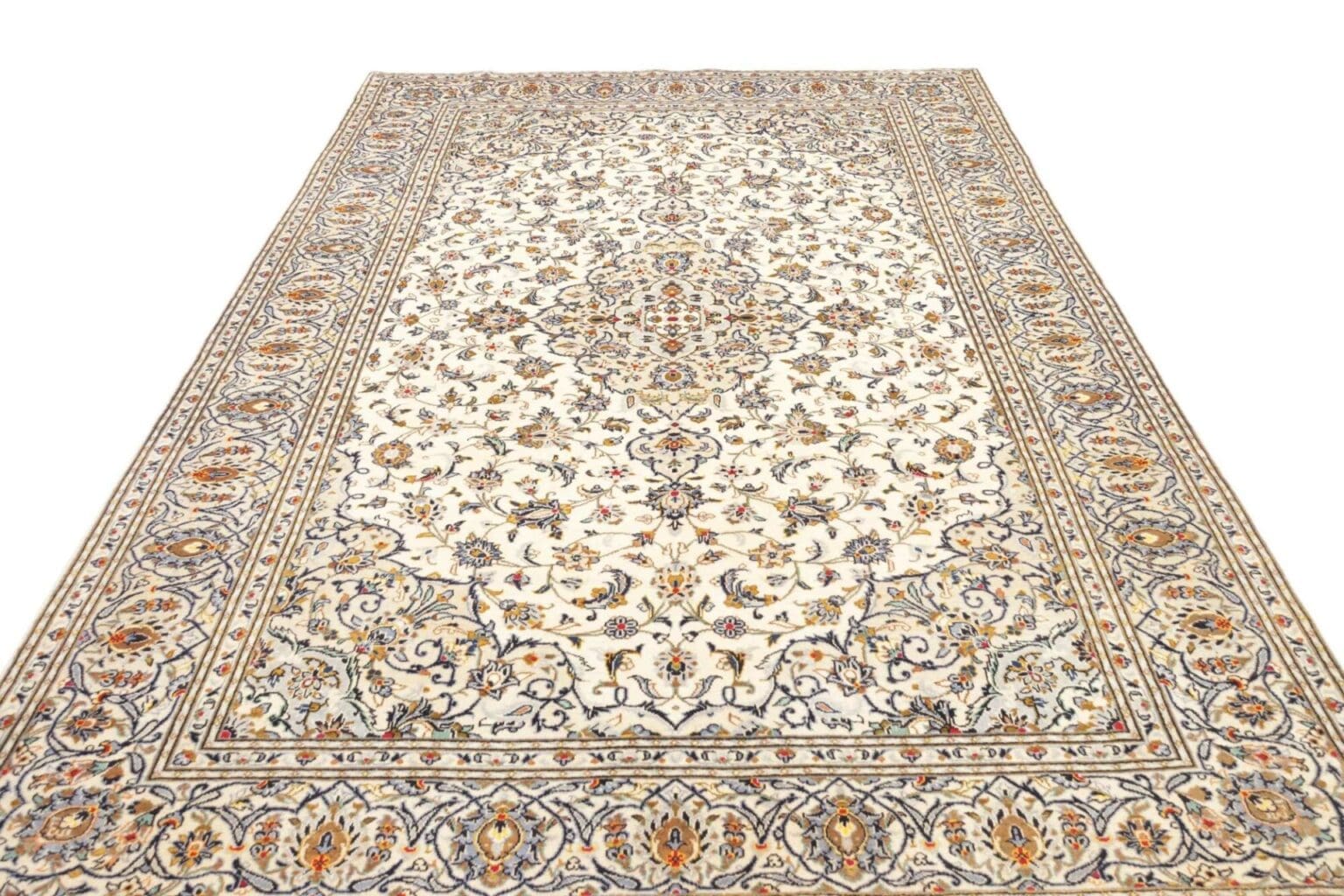 kashan-teppich-200-x-315-cm-florale-muster-handgeknupft-perserteppich-3 Kashan Persian Rug 200 × 315 cm, Wool, hand-knotted – view 4