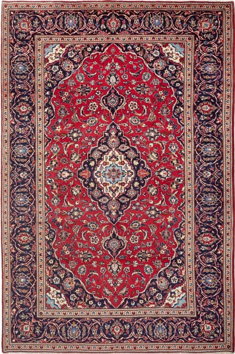 Kashan Persian Rug 195 × 295 cm, Wool, hand-knotted