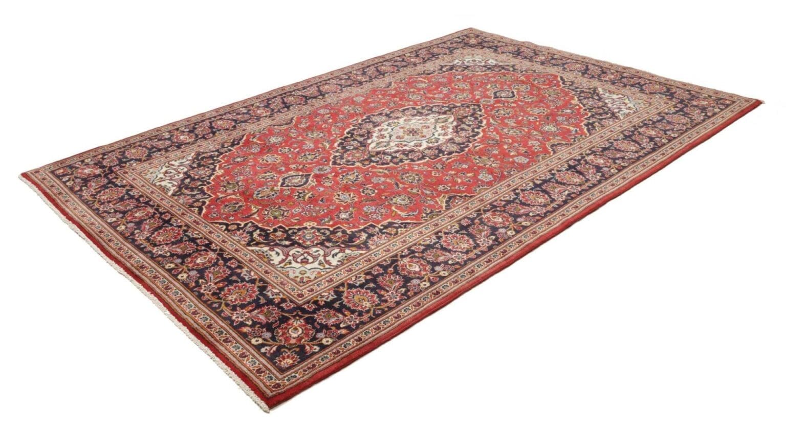 kashan-teppich-208-x-300cm-schurwolle-handgeknupft-perserteppich-1 Hand-Knotted Wool Kashan Persian Rug, 208 × 300 cm – view 2