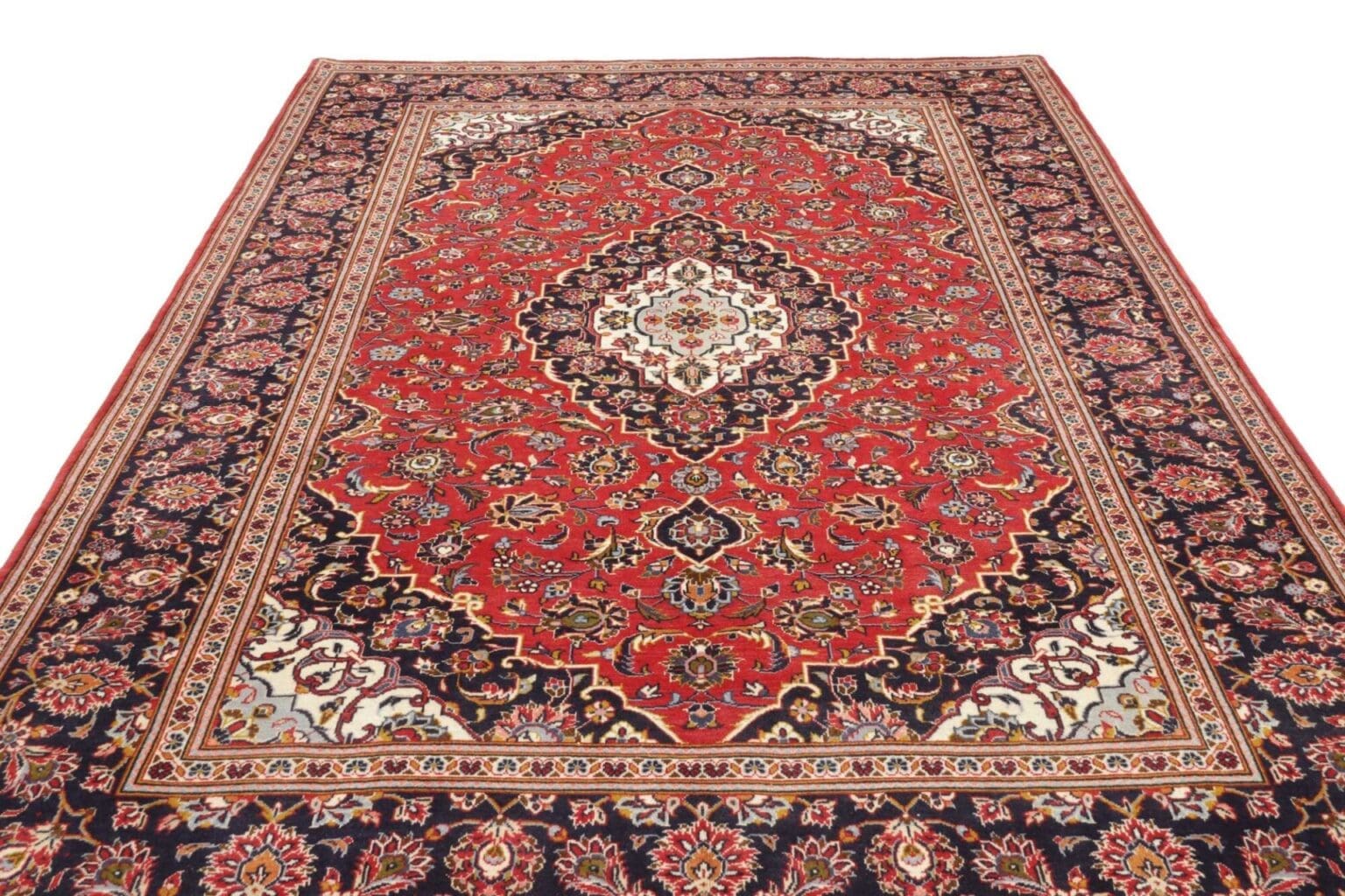 kashan-teppich-208-x-300cm-schurwolle-handgeknupft-perserteppich-3 Hand-Knotted Wool Kashan Persian Rug, 208 × 300 cm – view 4