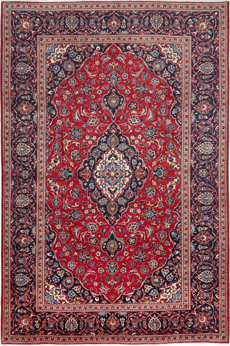 Kashan Persian Rug 200 × 297 cm, Wool, hand-knotted