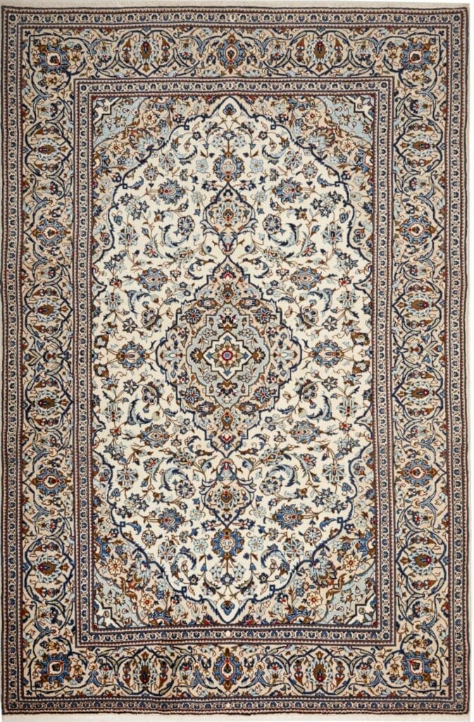 kashan-teppich-203-x-305cm-handgeknupft-perserteppich-wolle Hand-Knotted Wool Kashan Persian Rug, 203 × 305 cm