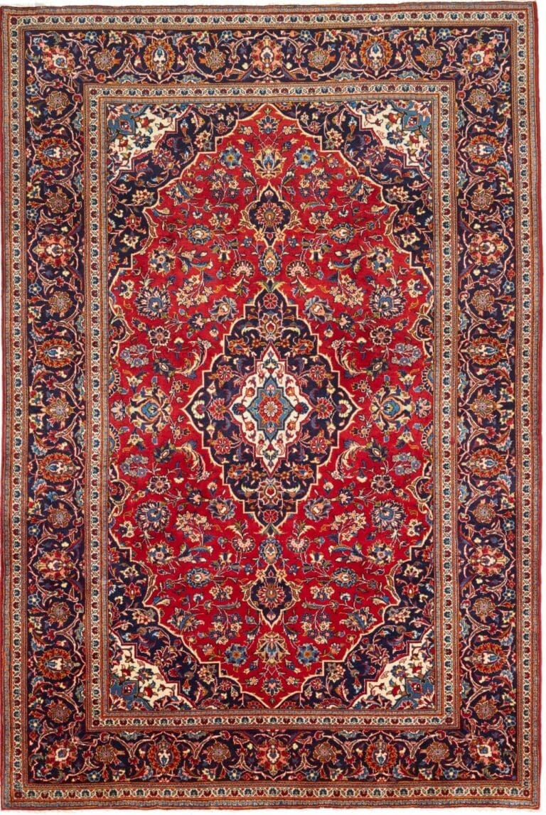 Kashan Persian Rug — hand-knotted, 200 × 299 cm, Wool
