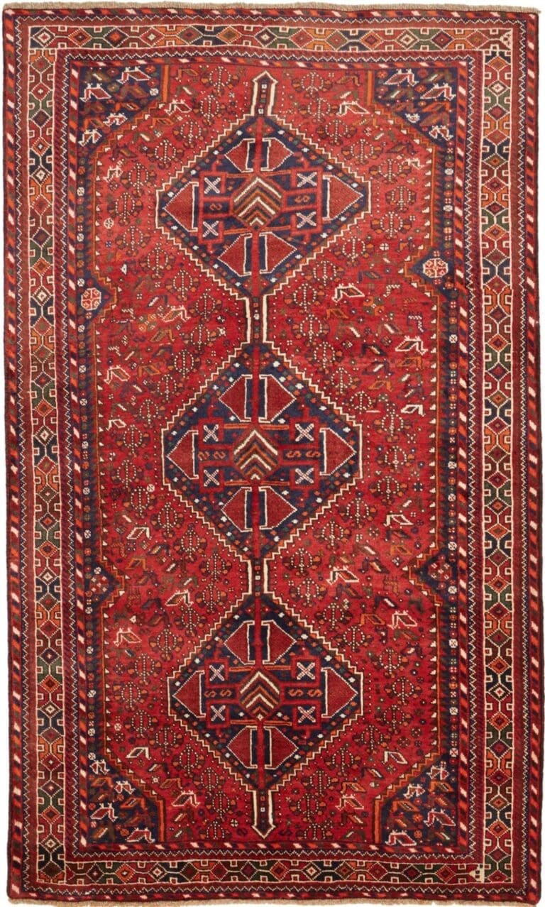 Hand-Knotted Wool Qashqai Persian Rug, 158 × 259 cm
