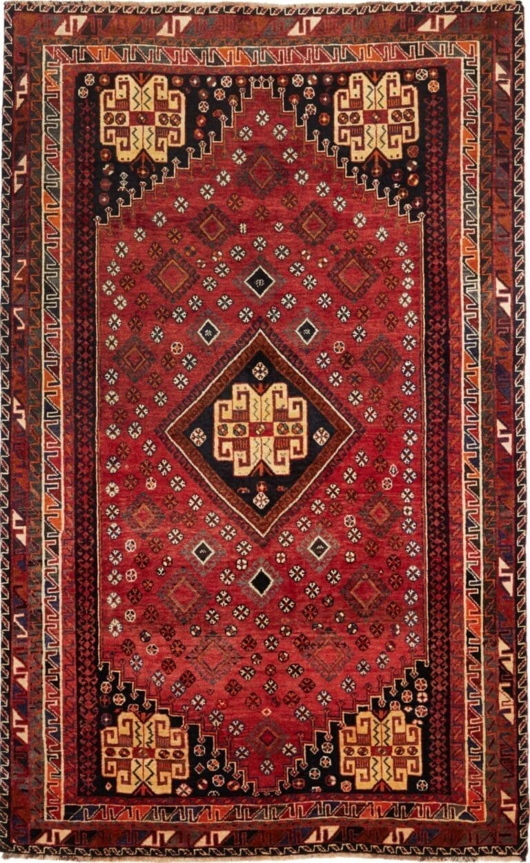 Hand-Knotted Wool Qashqai Persian Rug, 163 × 260 cm