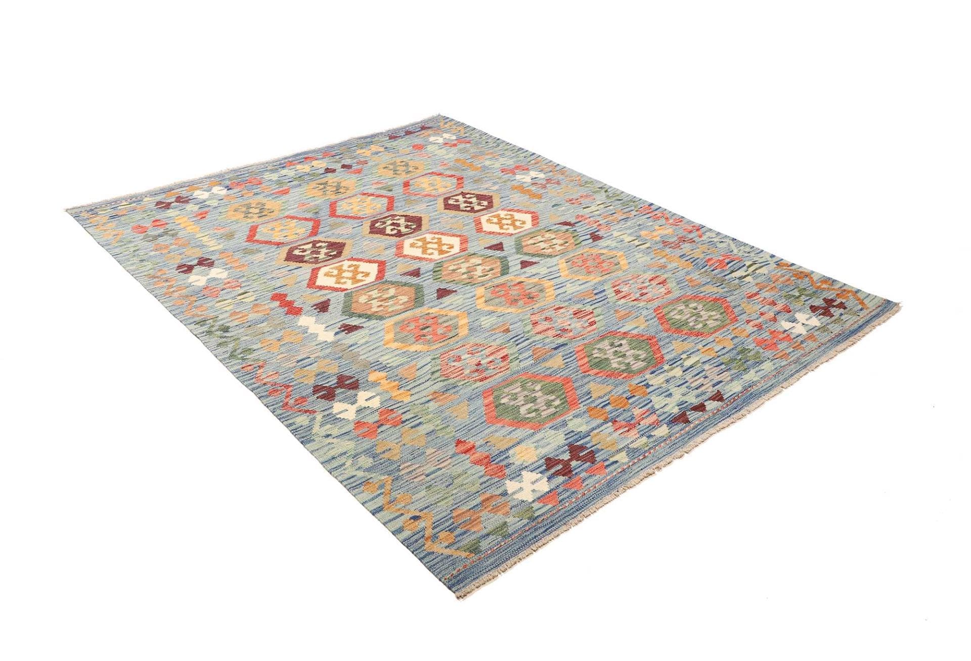 Hand-Woven Wool Kilim Pakistani Rug, 173 × 230 cm