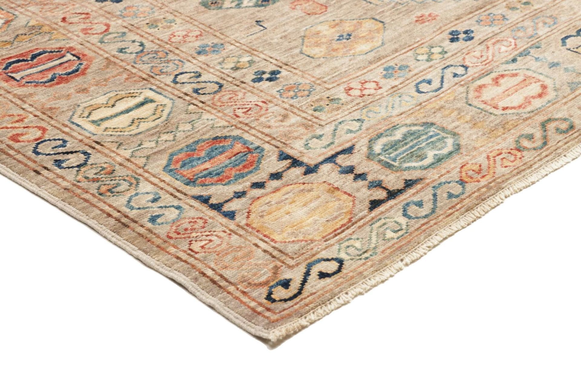 Hand-Knotted Wool Kazak Pakistani Rug, 153 × 209 cm