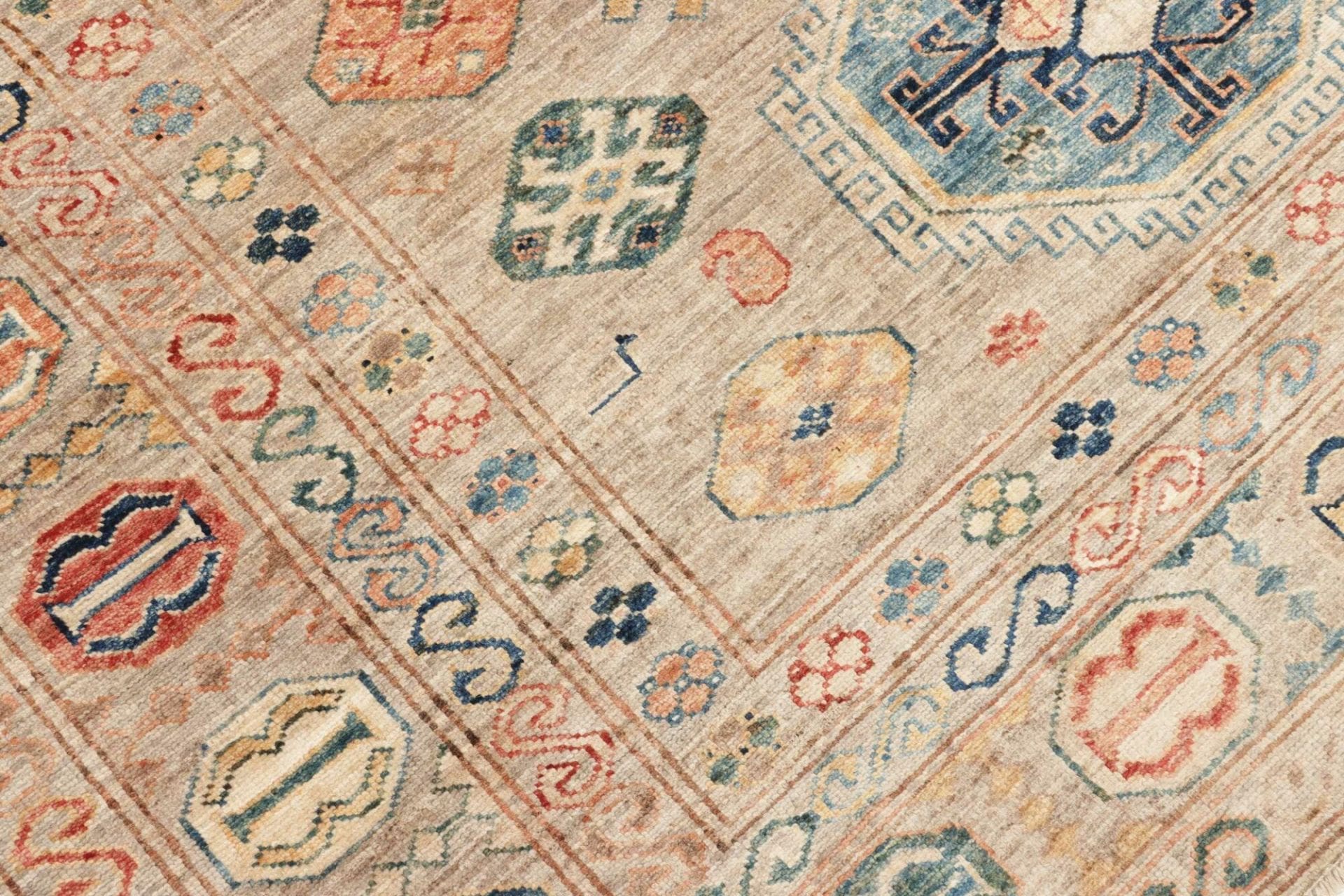 Hand-Knotted Wool Kazak Pakistani Rug, 153 × 209 cm