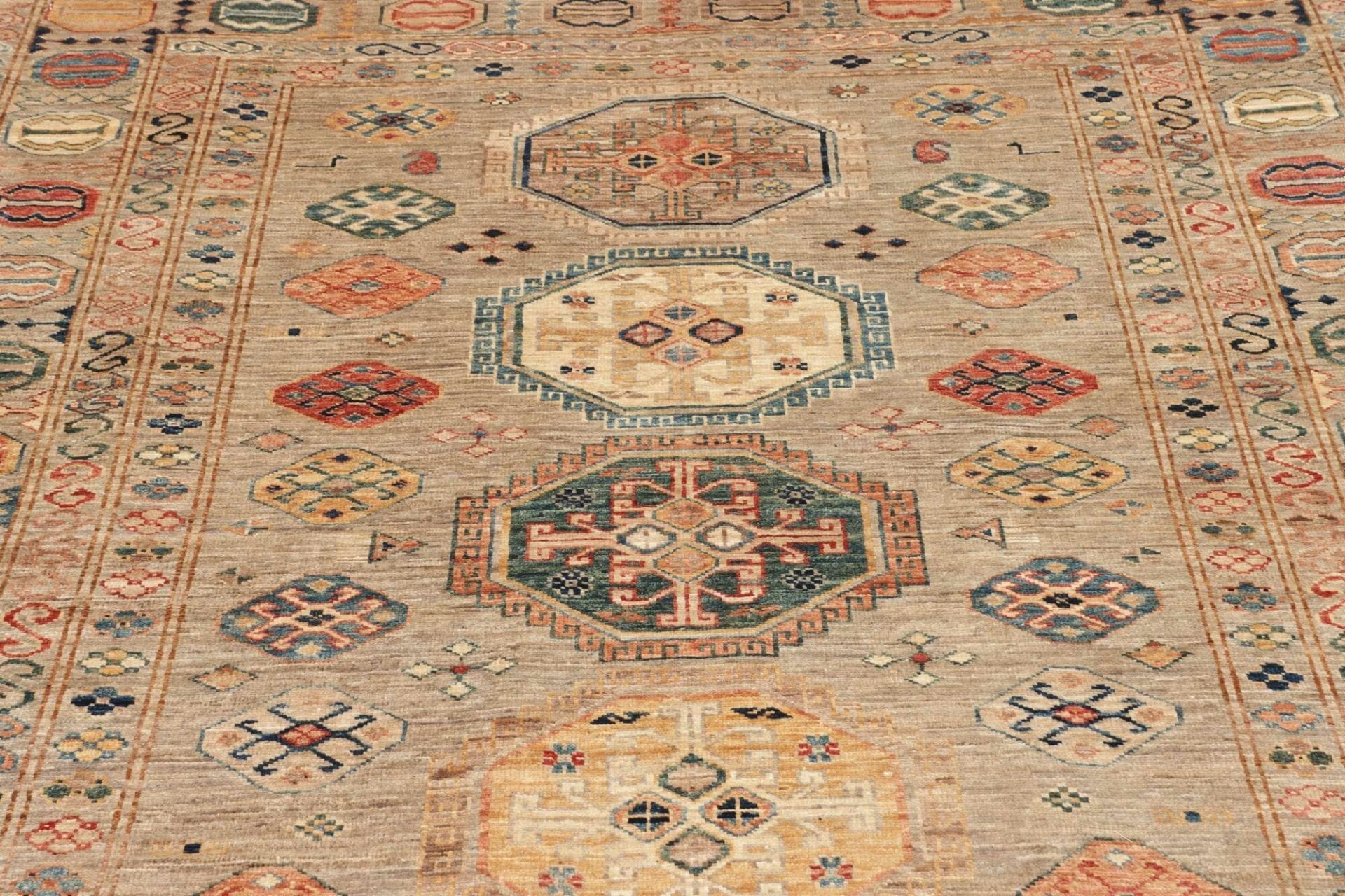 Hand-Knotted Wool Kazak Pakistani Rug, 153 × 209 cm