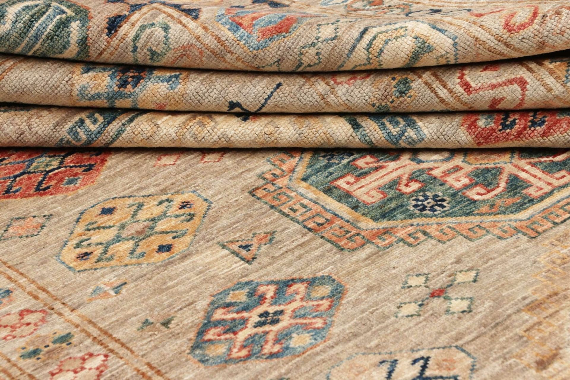 Hand-Knotted Wool Kazak Pakistani Rug, 153 × 209 cm