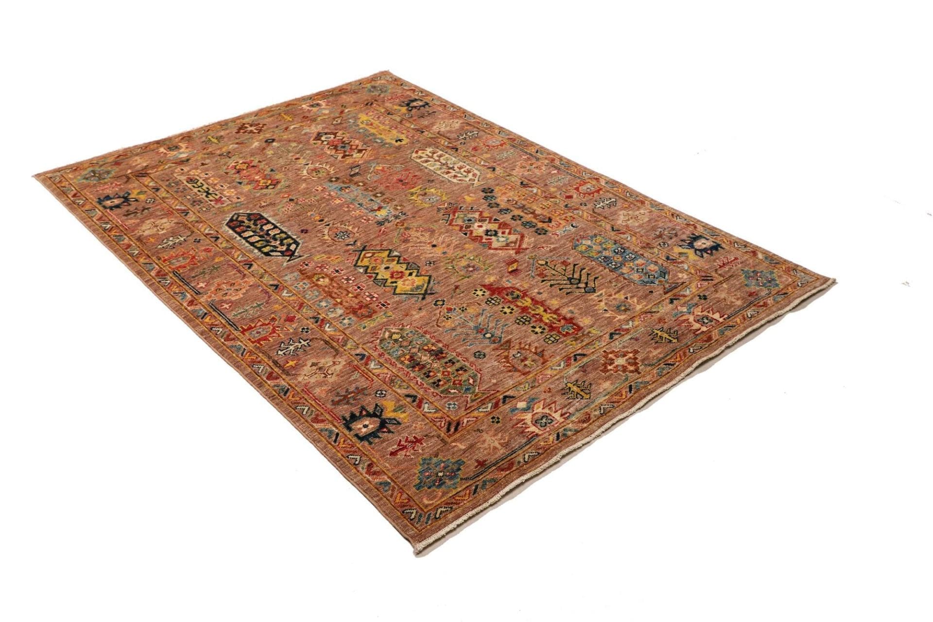 Hand-Knotted Wool Samarkand Pakistani Rug, 132 × 180 cm