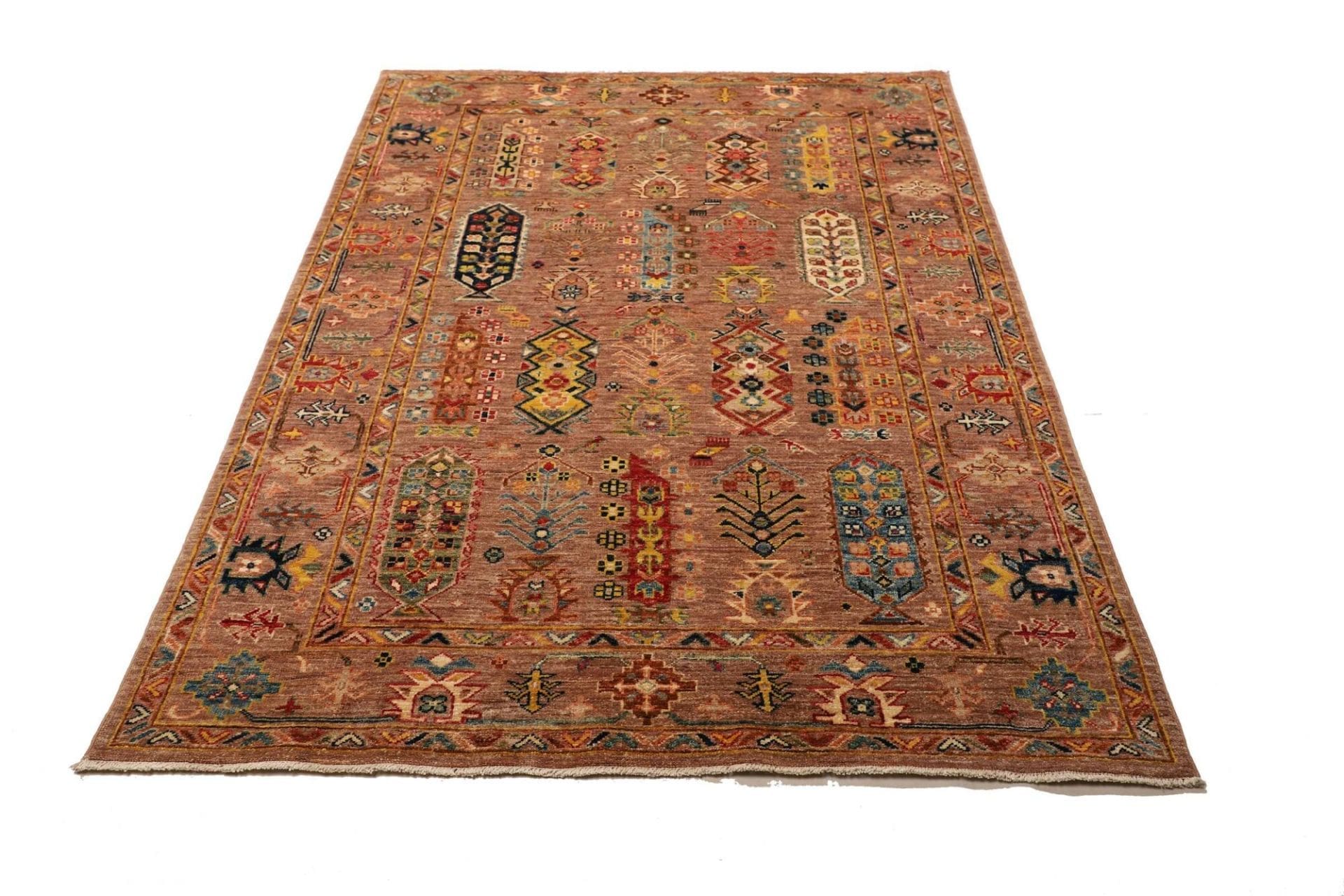 Hand-Knotted Wool Samarkand Pakistani Rug, 132 × 180 cm