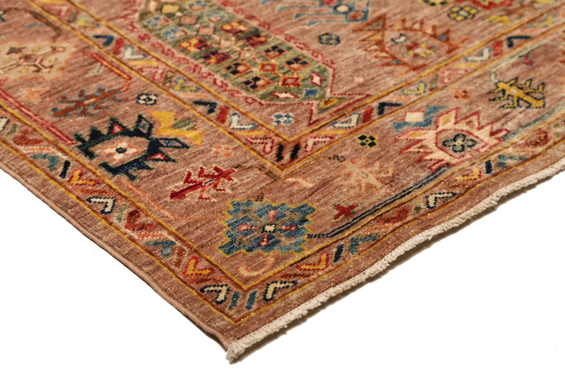 Hand-Knotted Wool Samarkand Pakistani Rug, 132 × 180 cm