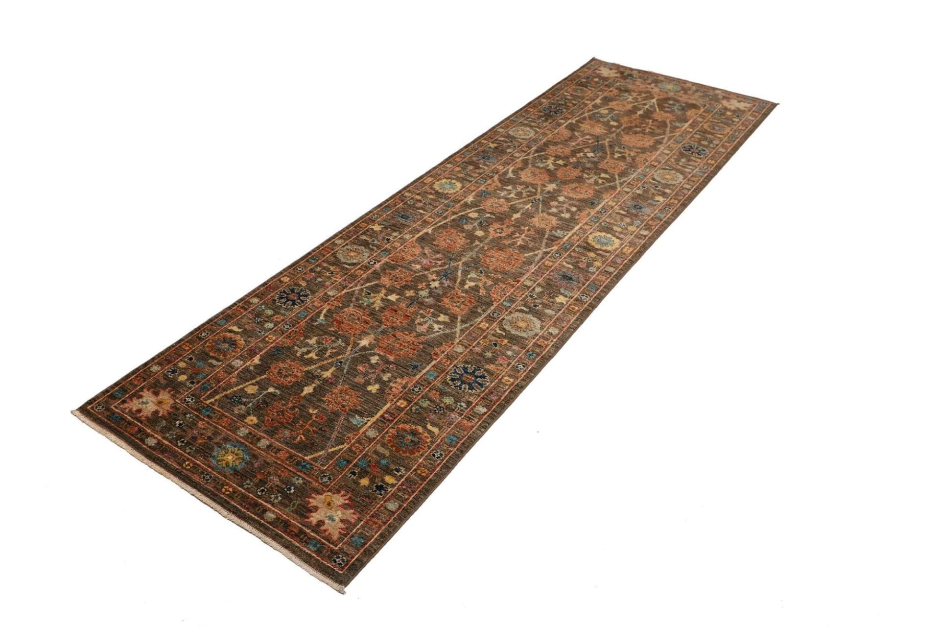 Hand-Knotted Wool Ziegler Pakistani Rug, 83 × 257 cm