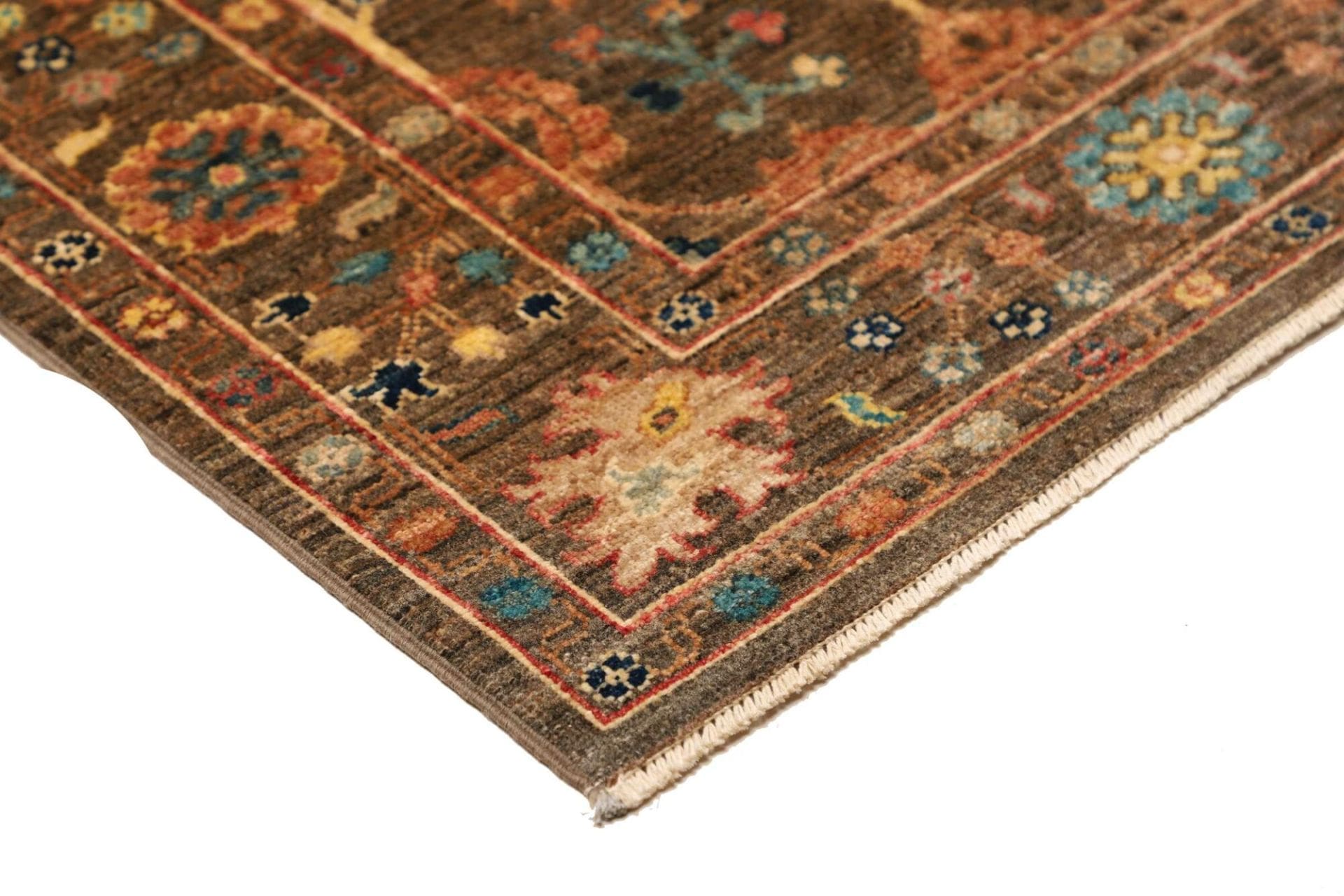Hand-Knotted Wool Ziegler Pakistani Rug, 83 × 257 cm