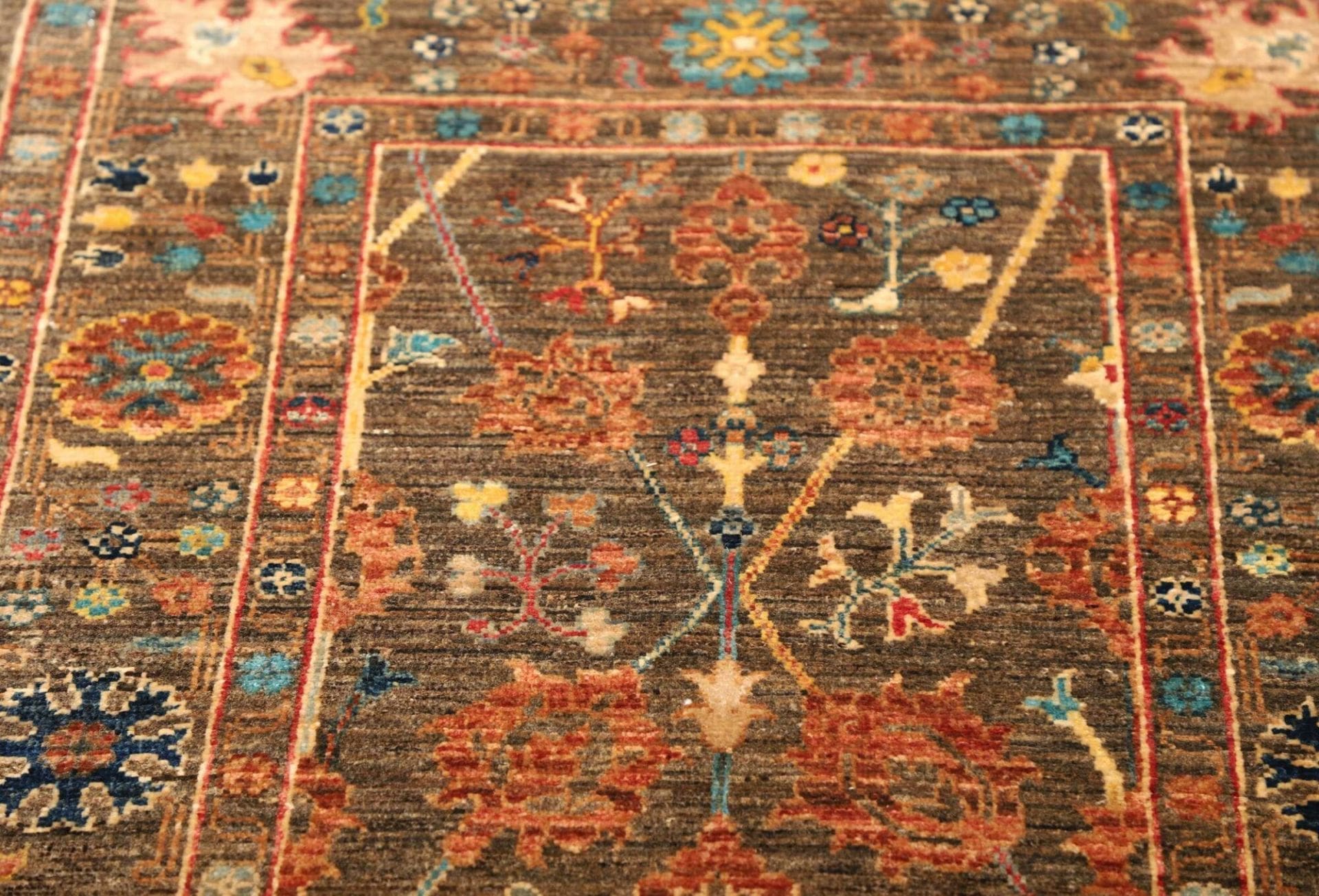 Hand-Knotted Wool Ziegler Pakistani Rug, 83 × 257 cm