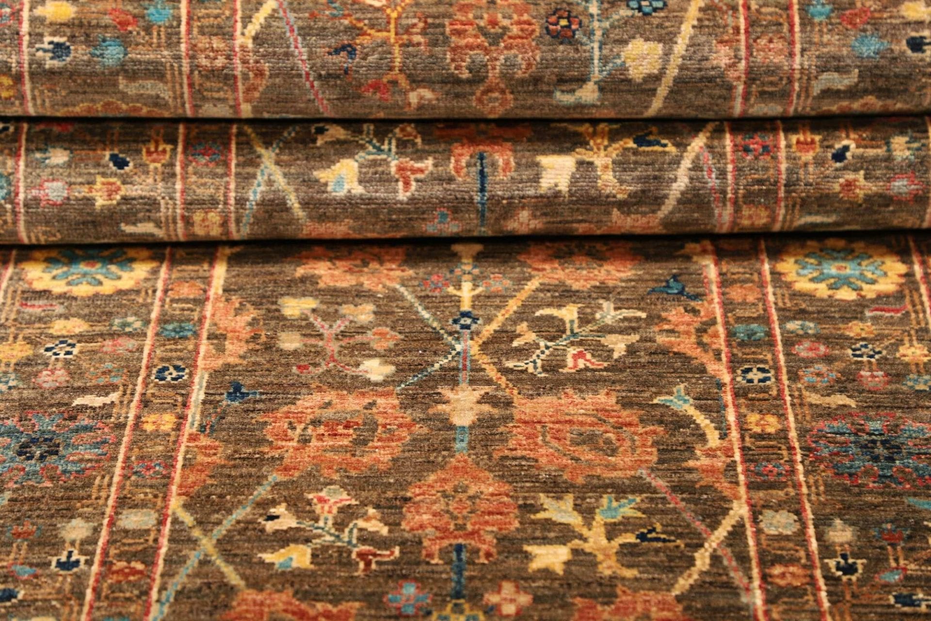 Hand-Knotted Wool Ziegler Pakistani Rug, 83 × 257 cm