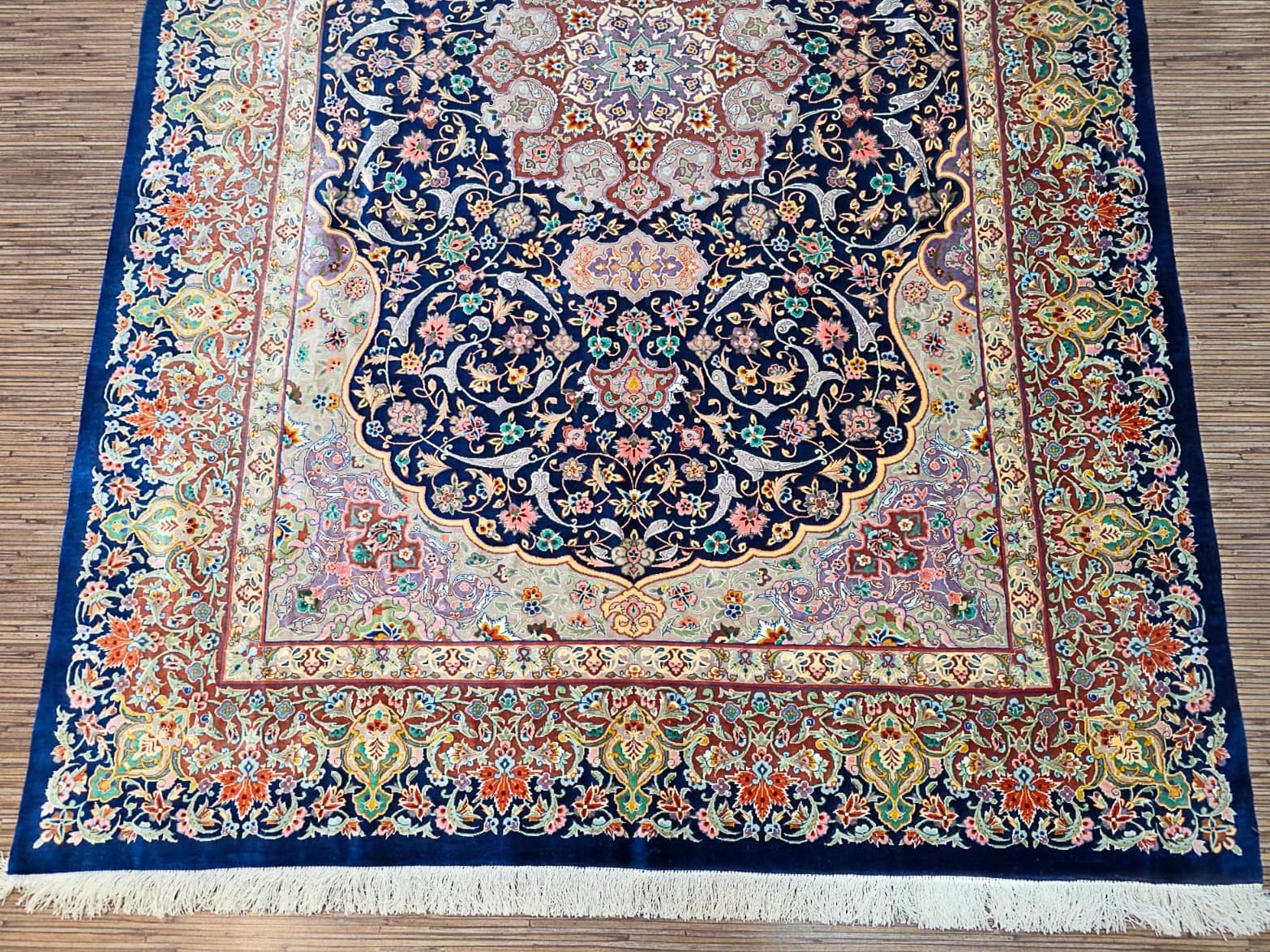 Hand-Knotted Wool & Silk Isfahan Persian Rug, 200 × 140 cm