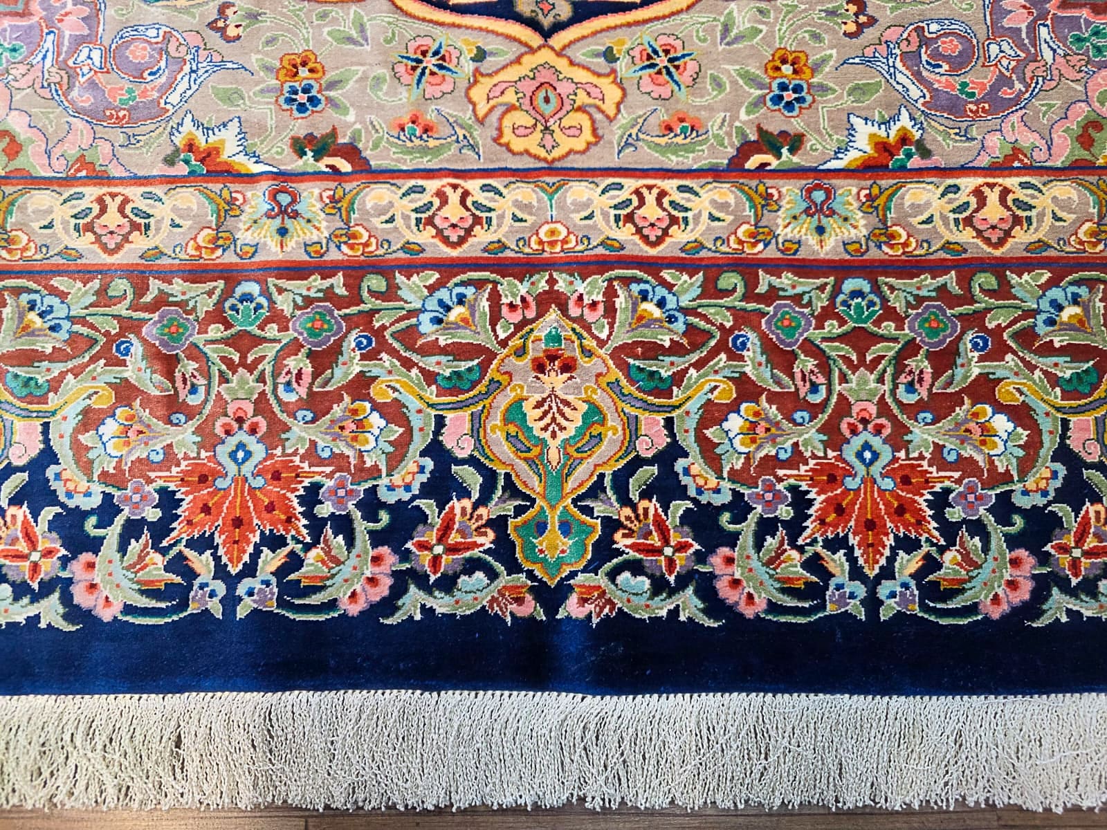 Hand-Knotted Wool & Silk Isfahan Persian Rug, 200 × 140 cm
