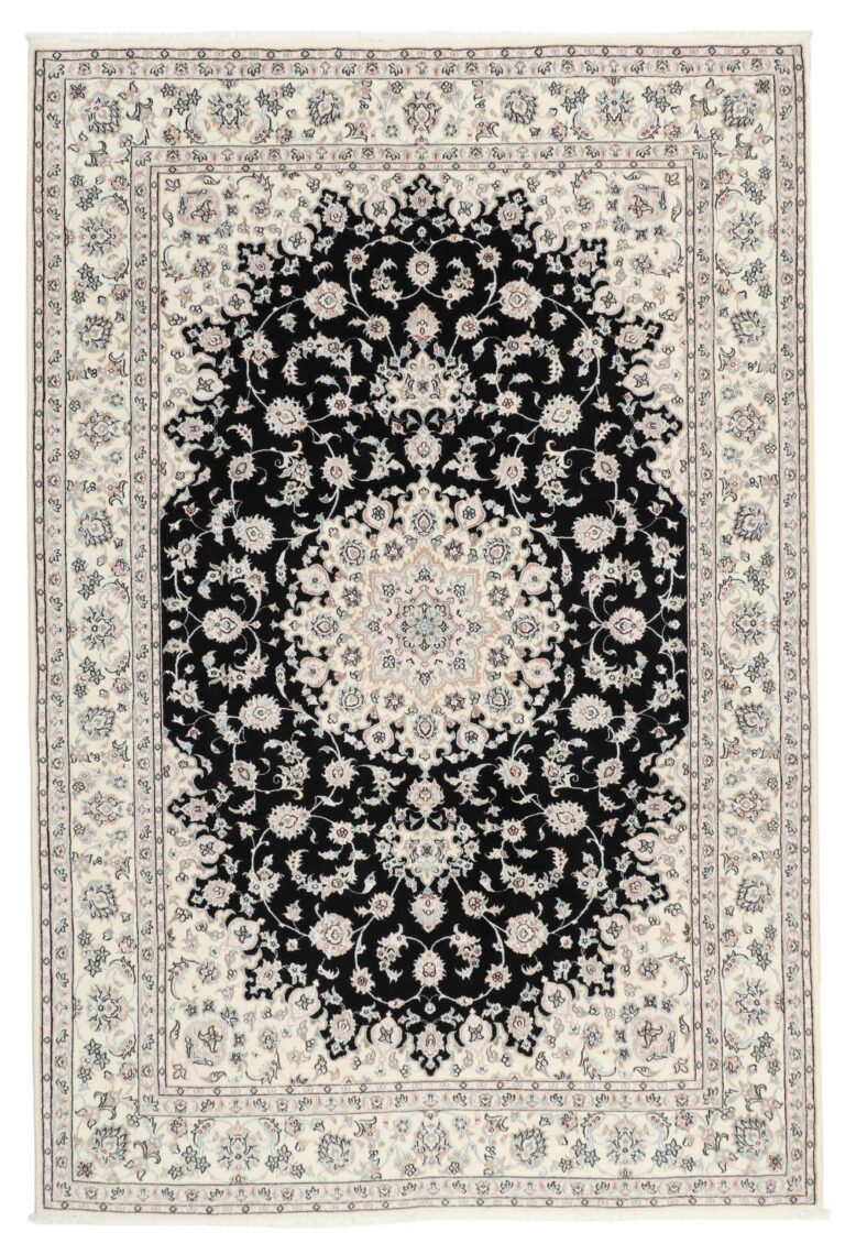 Hand-Knotted Wool & Silk Isfahan Persian Rug, 202 × 302 cm