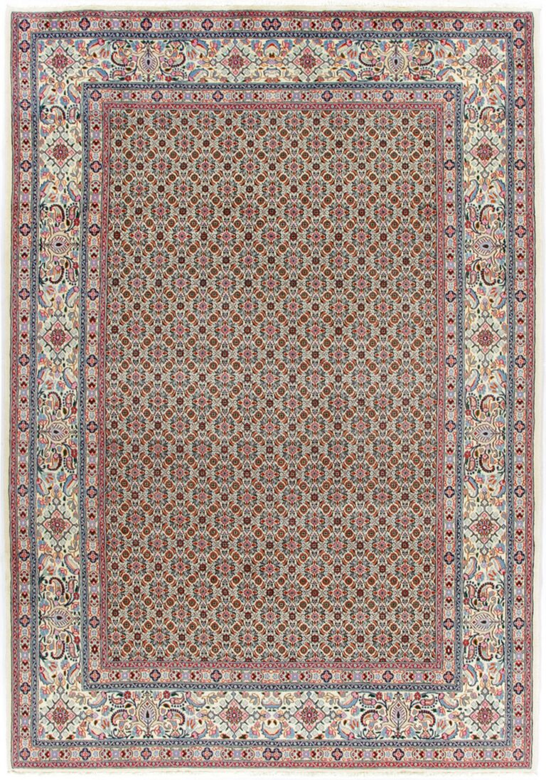 Hand-Knotted Wool Moud Persian Rug, 200 × 292 cm