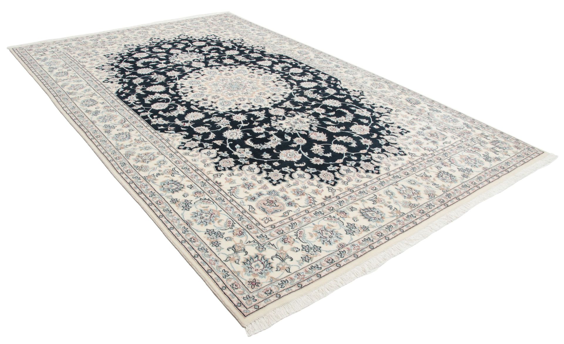 Isfahan Persian Rug — hand-knotted, 205 × 310 cm, Wool & Silk