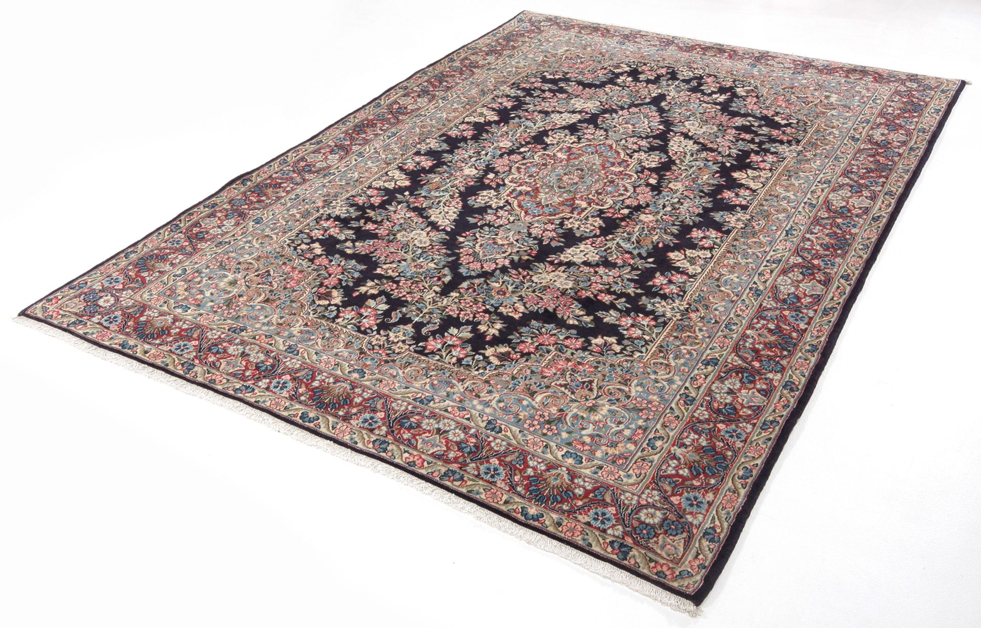 Hand-Knotted Wool Kerman Persian Rug, 200 × 300 cm