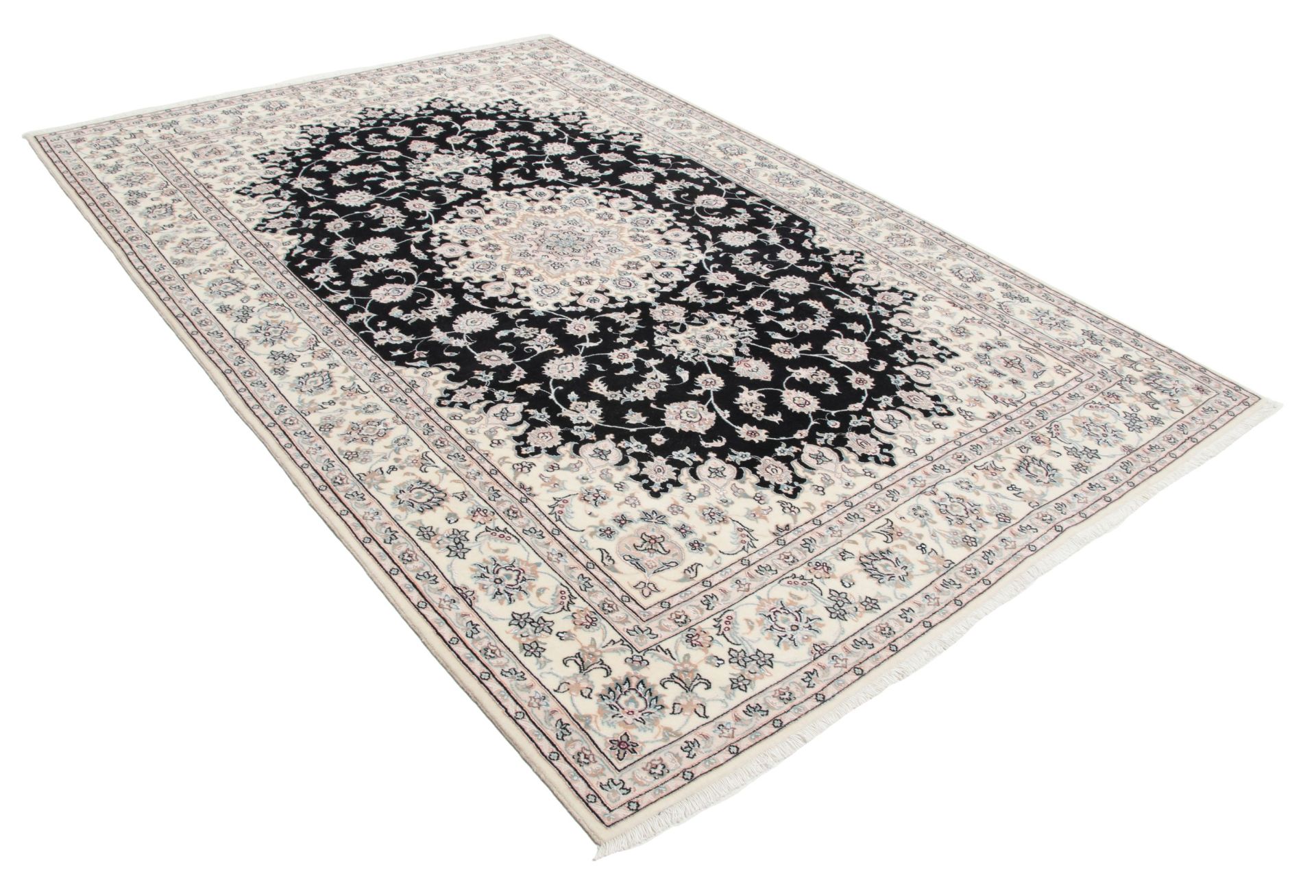 Hand-Knotted Wool & Silk Isfahan Persian Rug, 202 × 302 cm