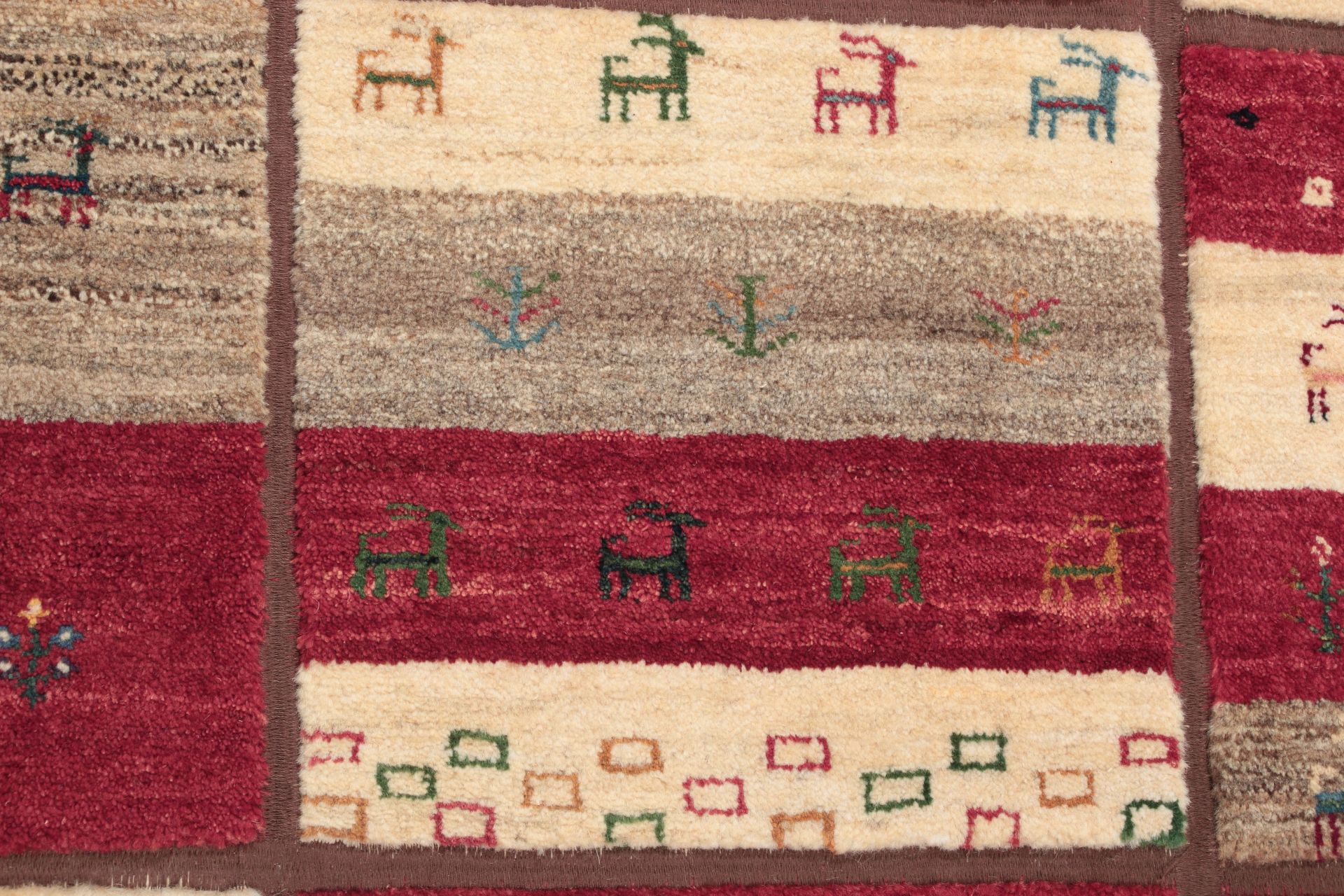 Gabbeh Persian Rug 202 × 305 cm, Wool, hand-knotted