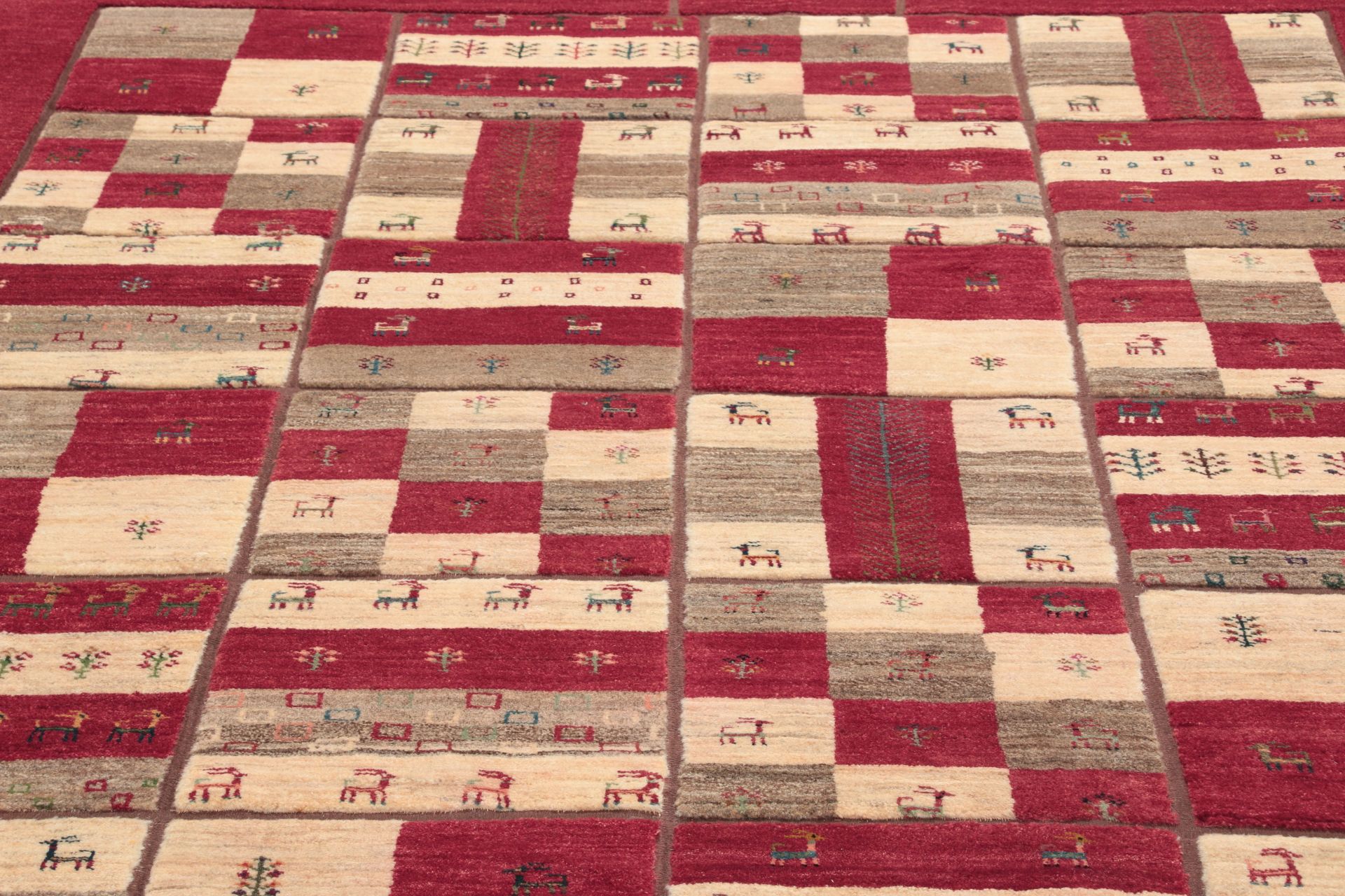 Hand-Knotted Wool Gabbeh Persian Rug, 203 × 305 cm